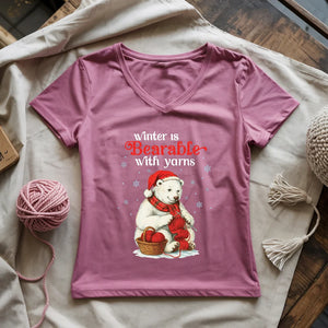 Bearable With Yarns Lady V-neck