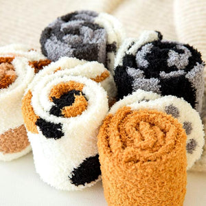 Cat Paw Plush Socks