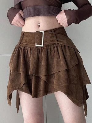 Fairycore Suede Mini Skirt
