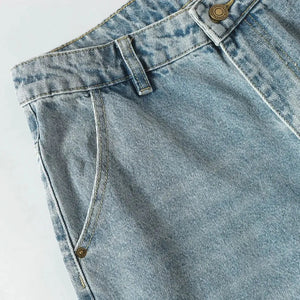 Snap Button Cut Out Jeans