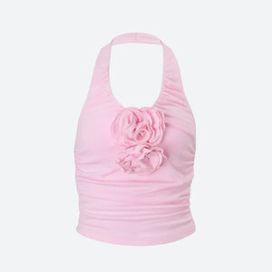 Soft Girl Floral Halter Top
