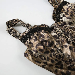 Y2K Leopard Corset Top