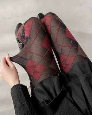 Library Crush Argyle Pattern Tights