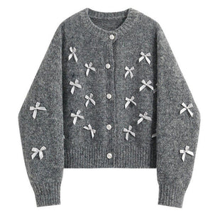 Coquette Aesthetic Grey Cardigan