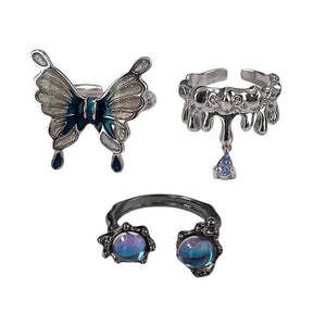 Fairy Grunge Aesthetic Rings Set
