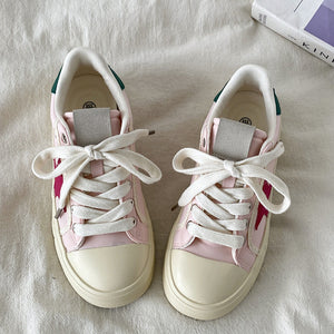 Pink & Red Star Sneakers