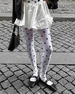 Missed Calls Polka Dot Tights