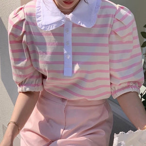 Puff Sleeve Sailor Stripe Tee