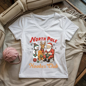 North Pole Crochet Club Lady V-neck