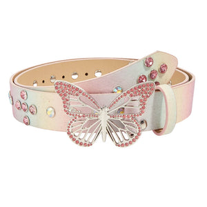 2000s Butterfly Rhinestone Buckle Belt