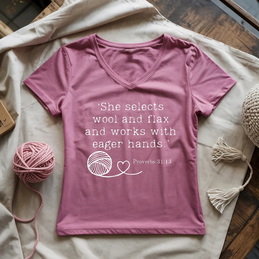 Crochet In Bible Lady V-neck