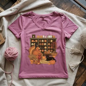 Knitting Turkey Lady V-neck