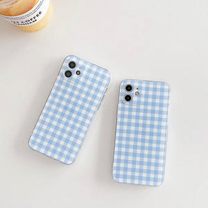 Baby Blue Plaid iPhone Case