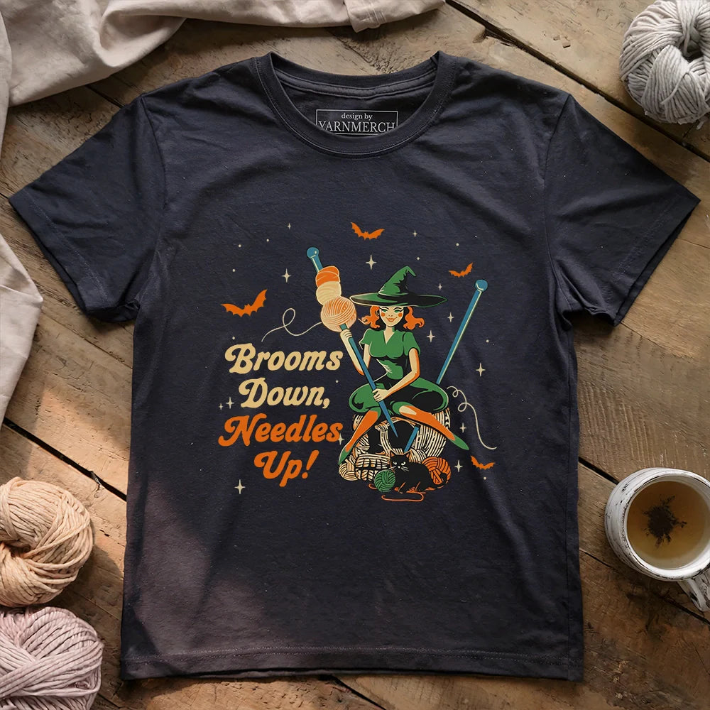 Broom Down, Needles Up T-shirt
