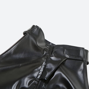 Cyberpunk Faux Leather Zip Up Top