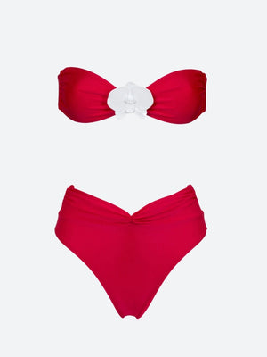 Floral Strapless Bikini Set