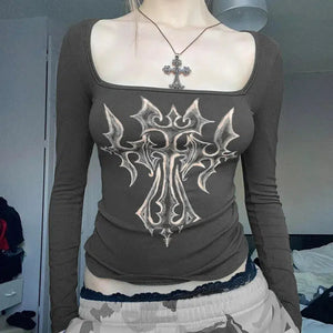 Grunge Cross Bleached Top