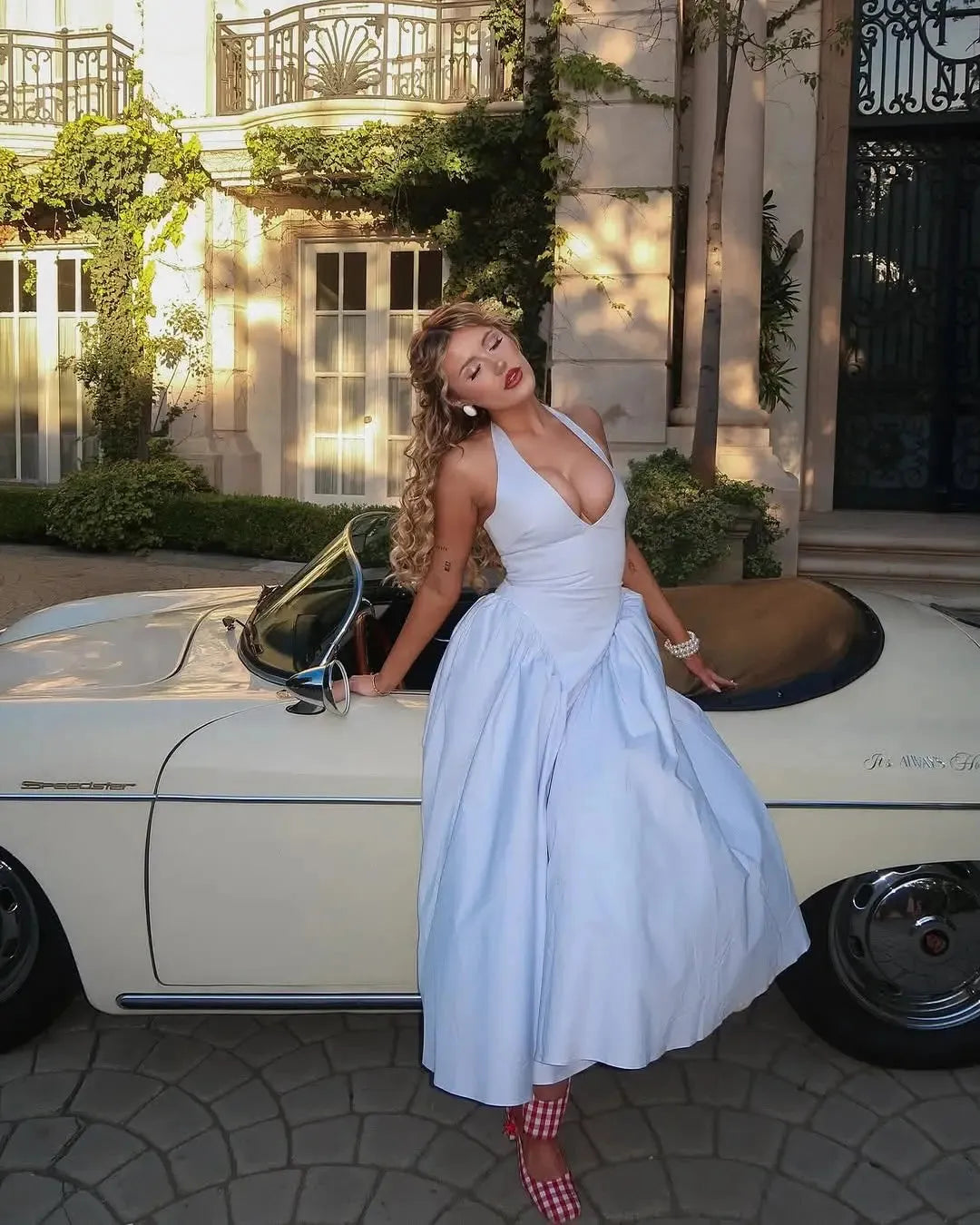 Halter Neck Corset Midi Dress