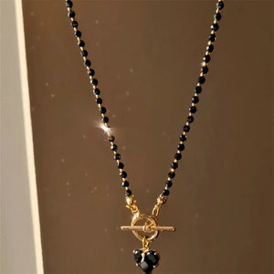 Heart Toggle Clasp Beaded Necklace