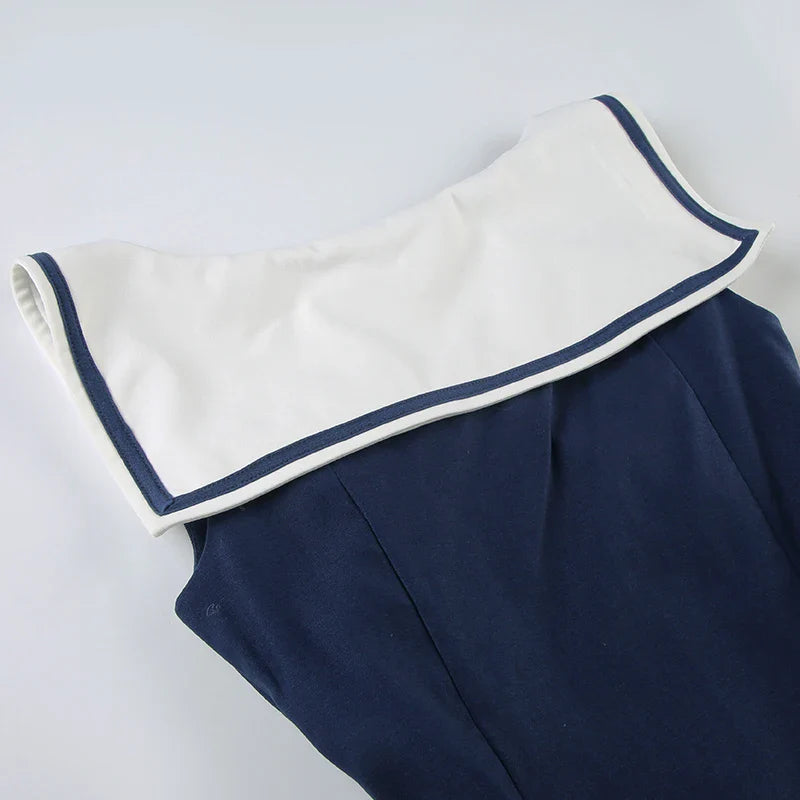 Nautical Button Mini Dress