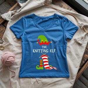 The Knitting Elf Lady V-neck