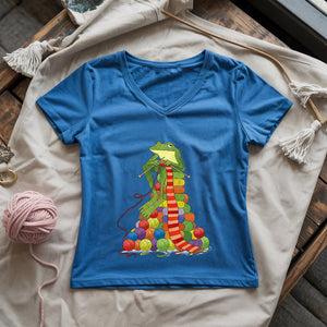 Yarn Frogging Lady V-neck