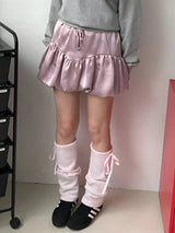 Satin Bubble Mini Skirt