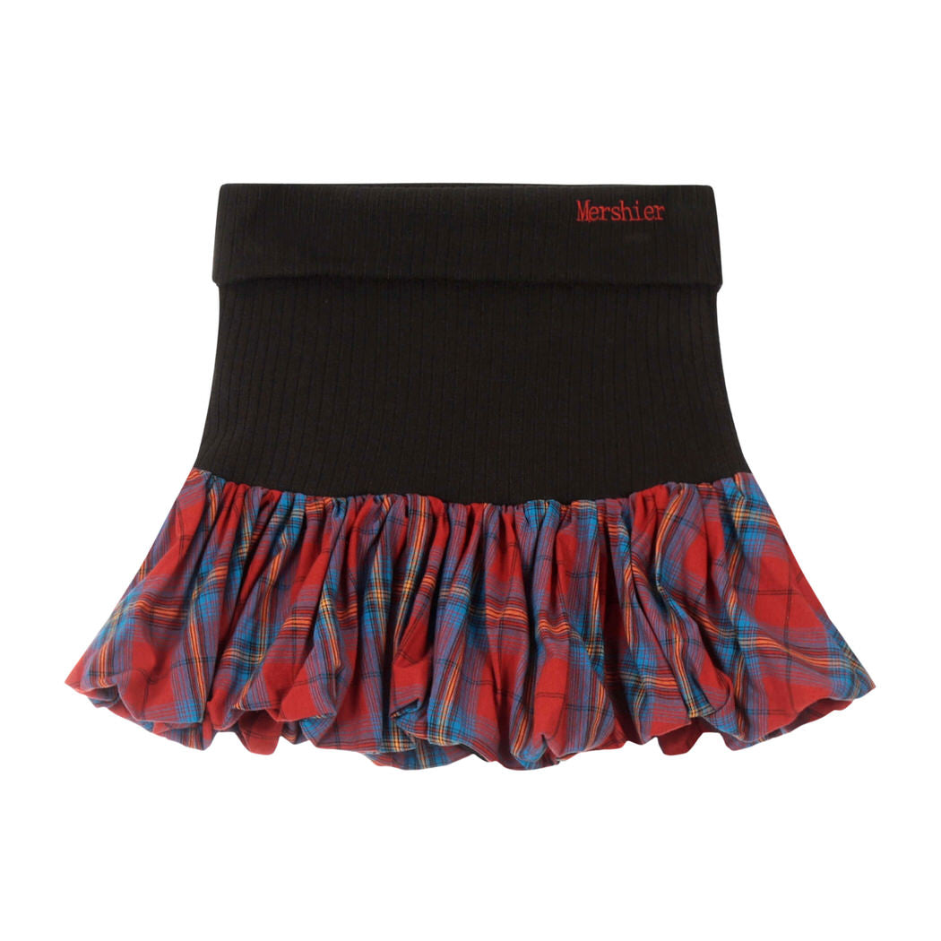 Aesthetic Plaid Balloon Mini Skirt