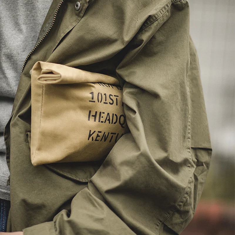 Waxed Canvas Clutch Bag