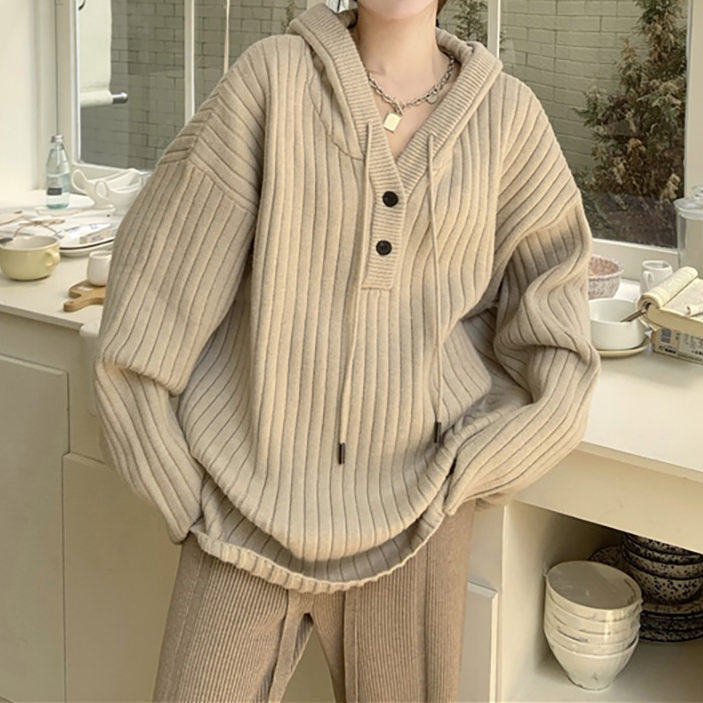 Caramel Latte Knit Hoodie