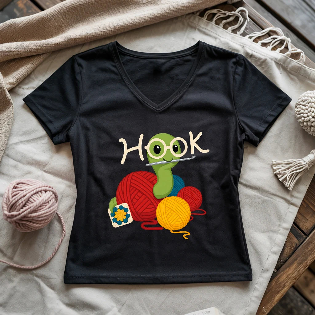 Hook Worm Lady V-neck