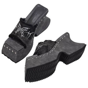 Fairy Grunge Platform Slide Sandals