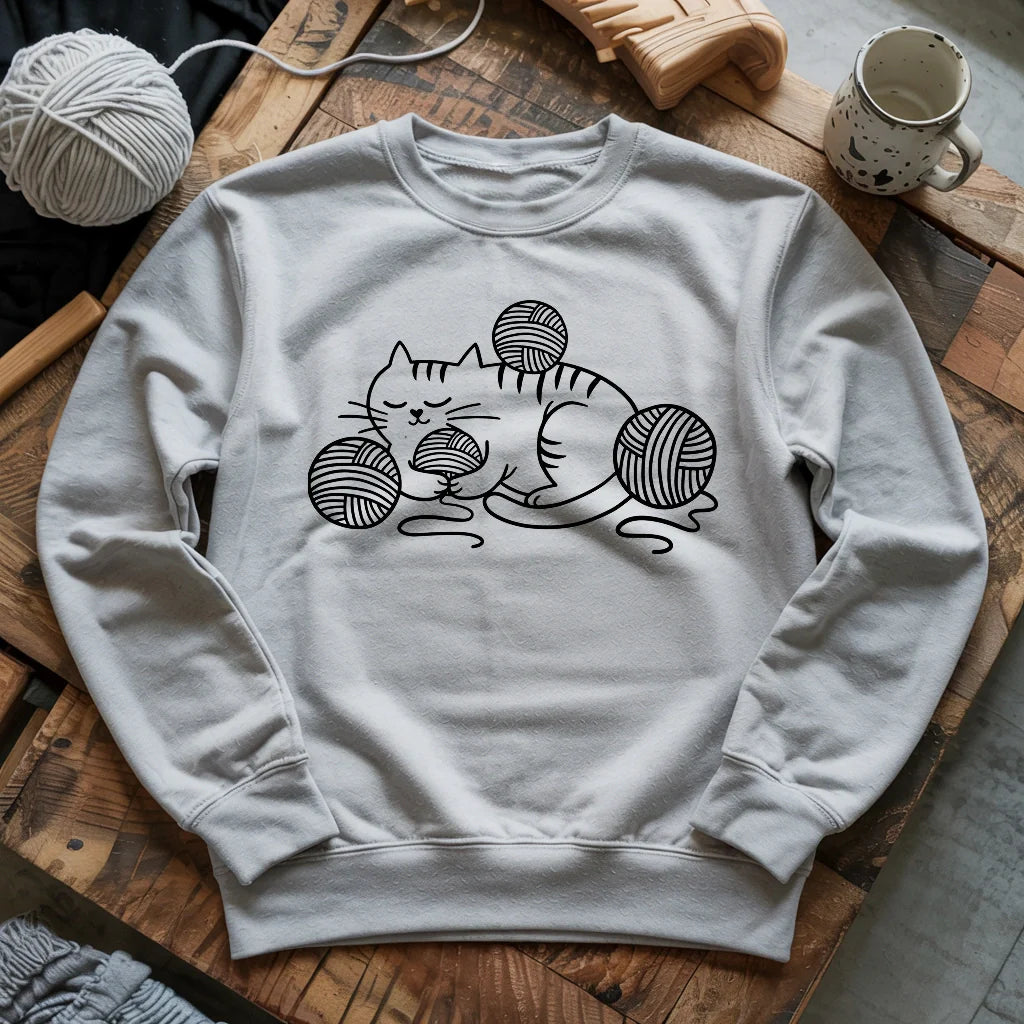 Cat And Yarn Sweatshirt
