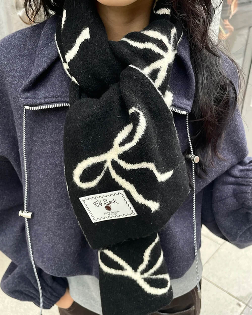 Coquette Bow Knit Scarf