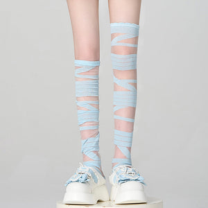 Soft Girl Crisscross Lace-Up Socks