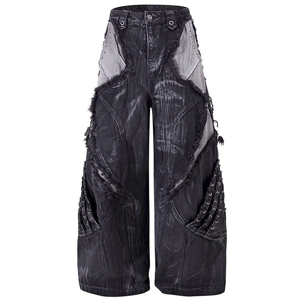 Model Behavior Distressed Wide-Leg Jeans