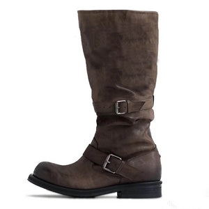 Dusty Road Mid-Calf Buckle Boots