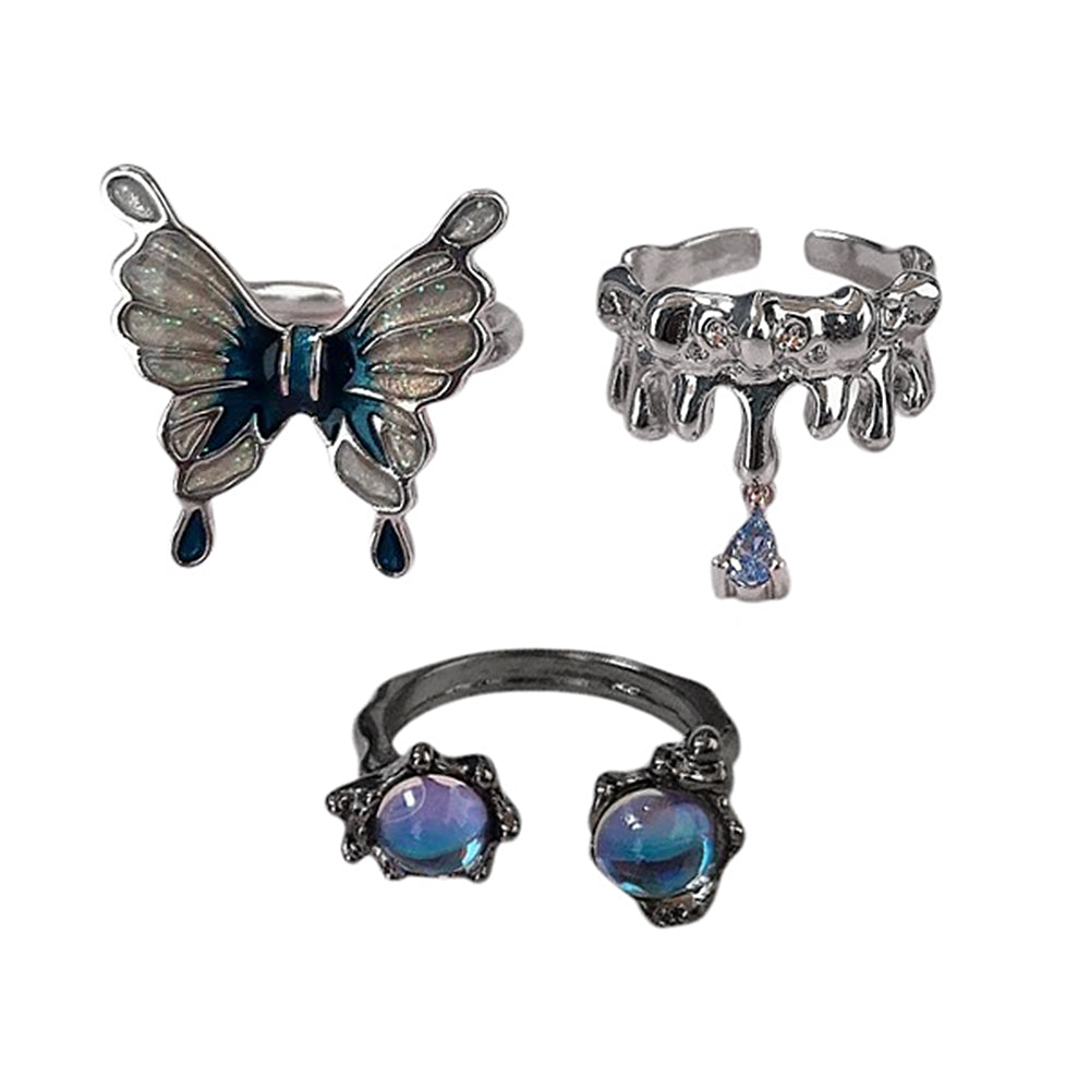 Fairy Grunge Aesthetic Rings Set