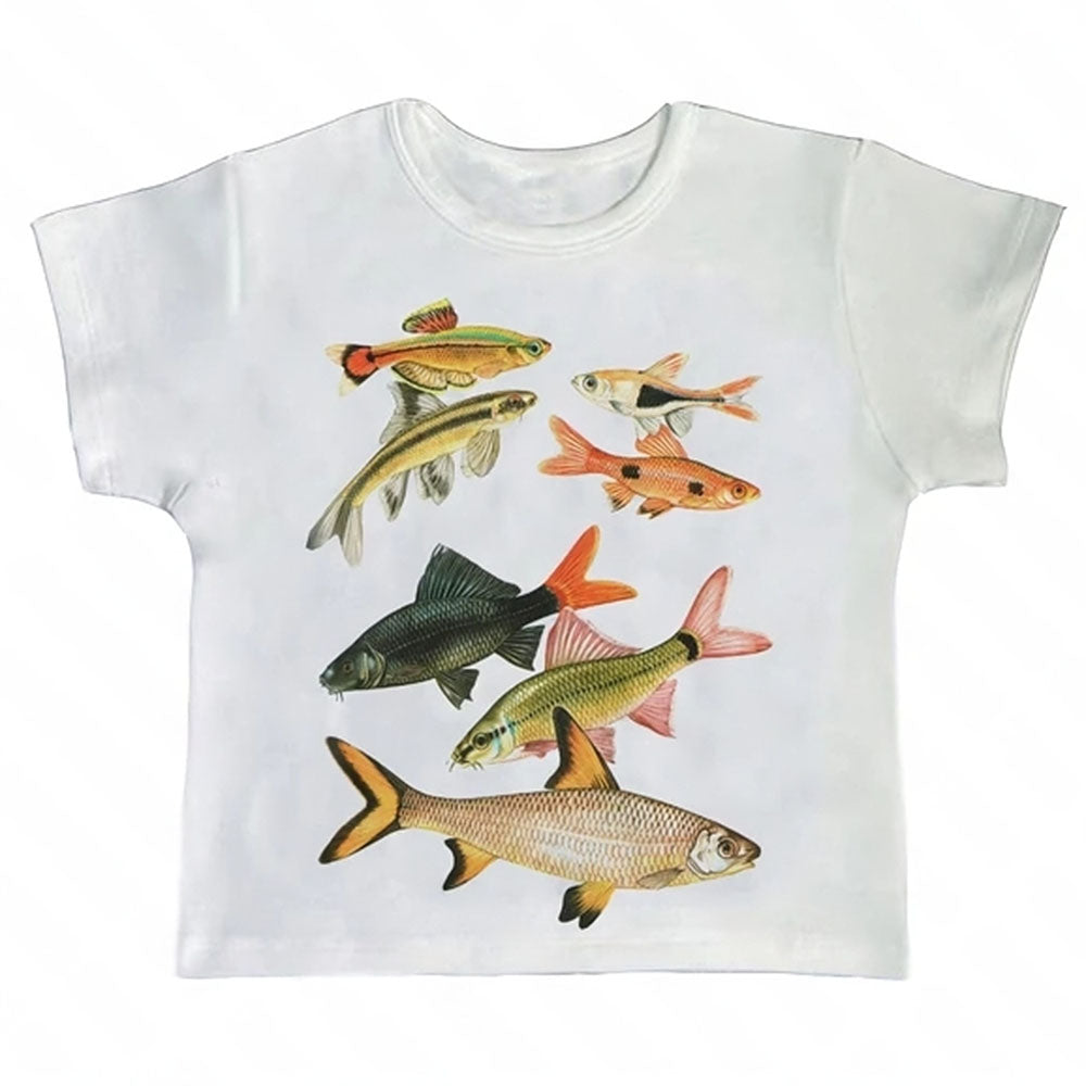 Fish Print Aesthetic Baby Tee