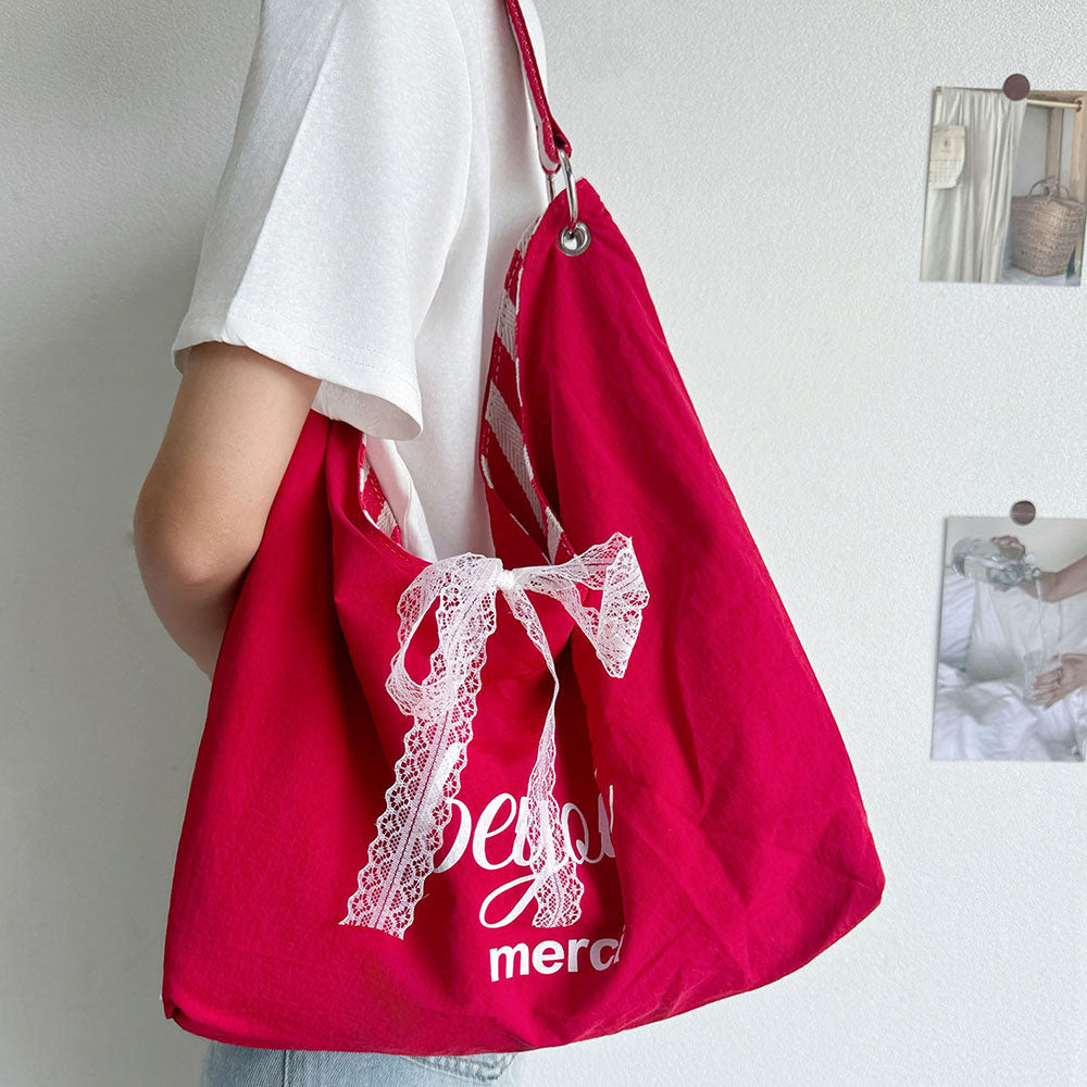 French Summer Striped Sack Bag