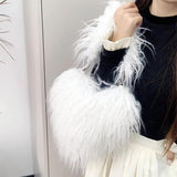 Fuzzy Heart Shaped Bag