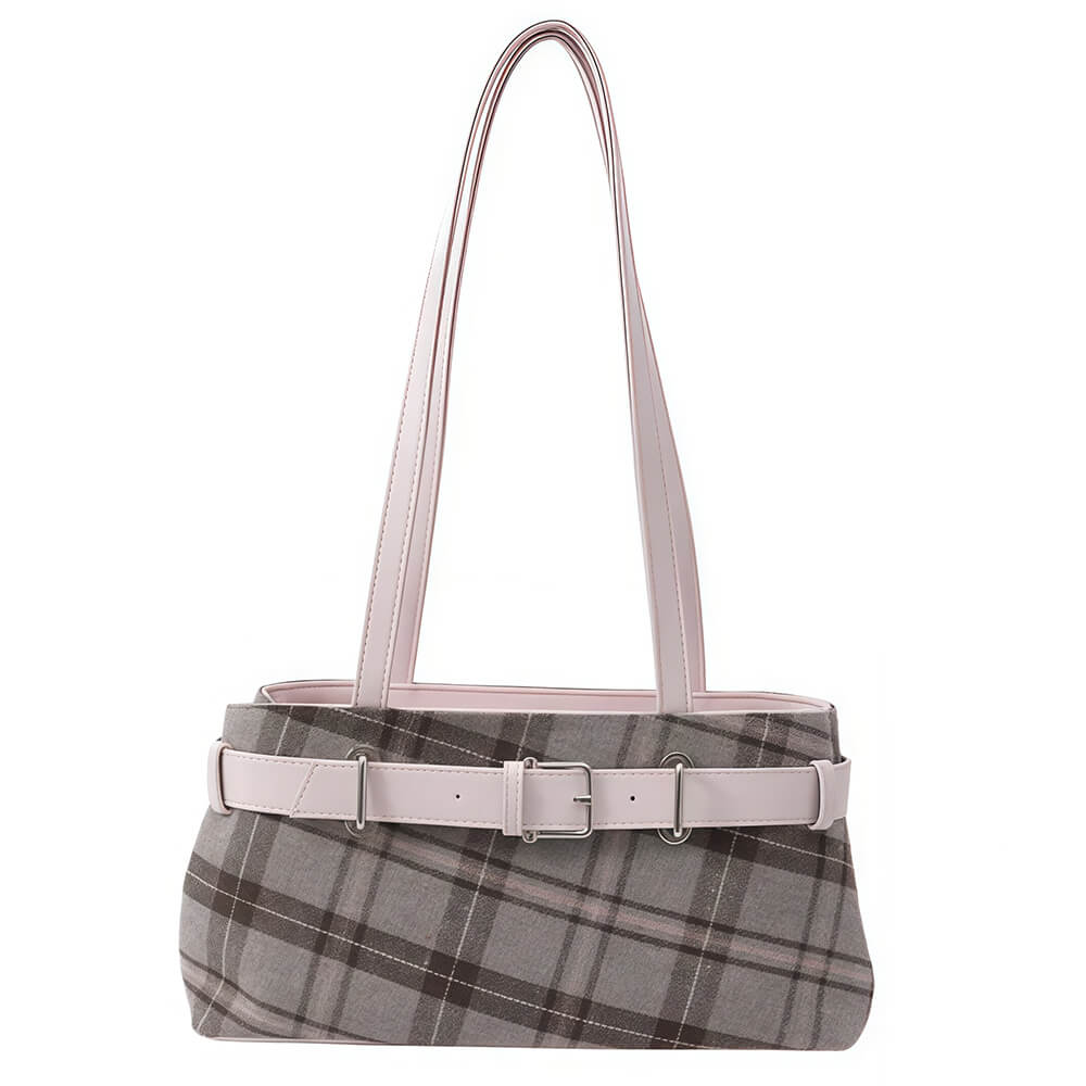 Gossip Goes Around Plaid Belted Bag