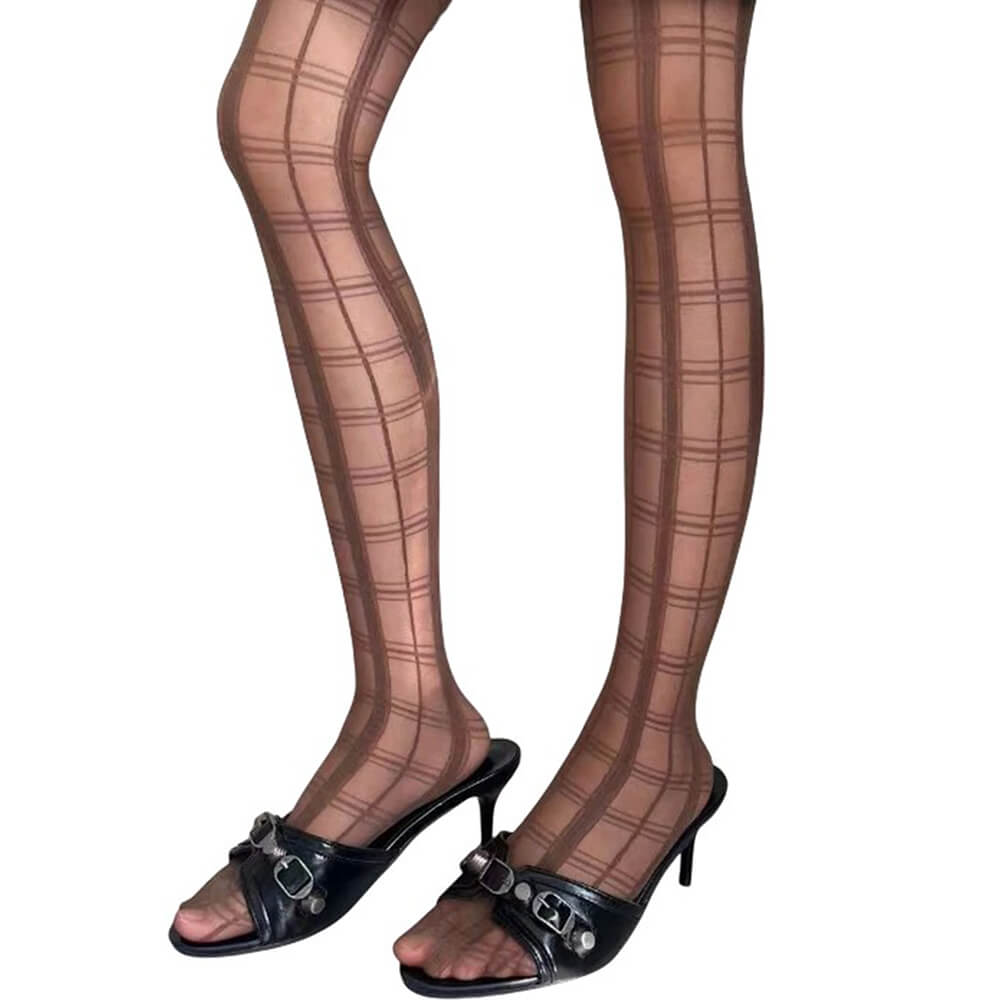 Grid Pattern Sheer Tights