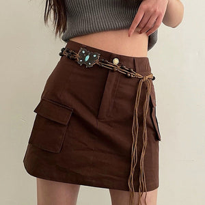 Indie Aesthetic Butterfly Beaded Belt