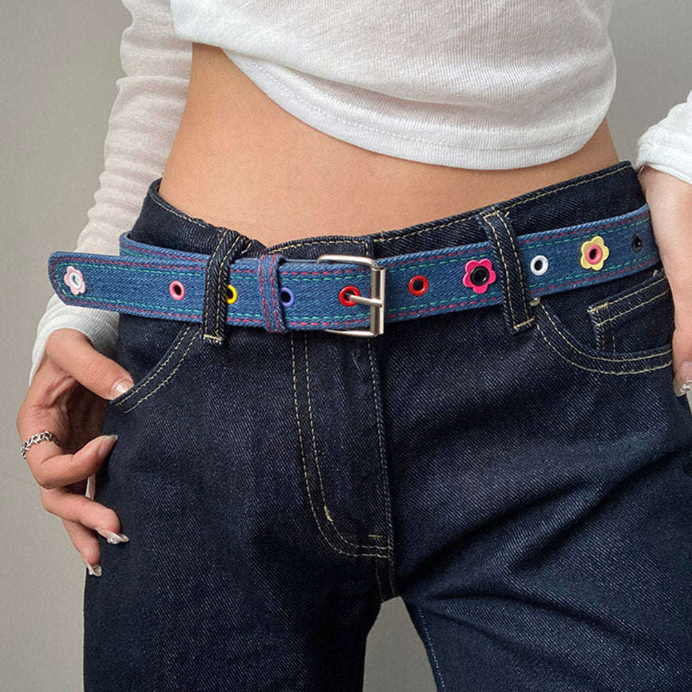 Indie Flower Aesthetic Denim Belt