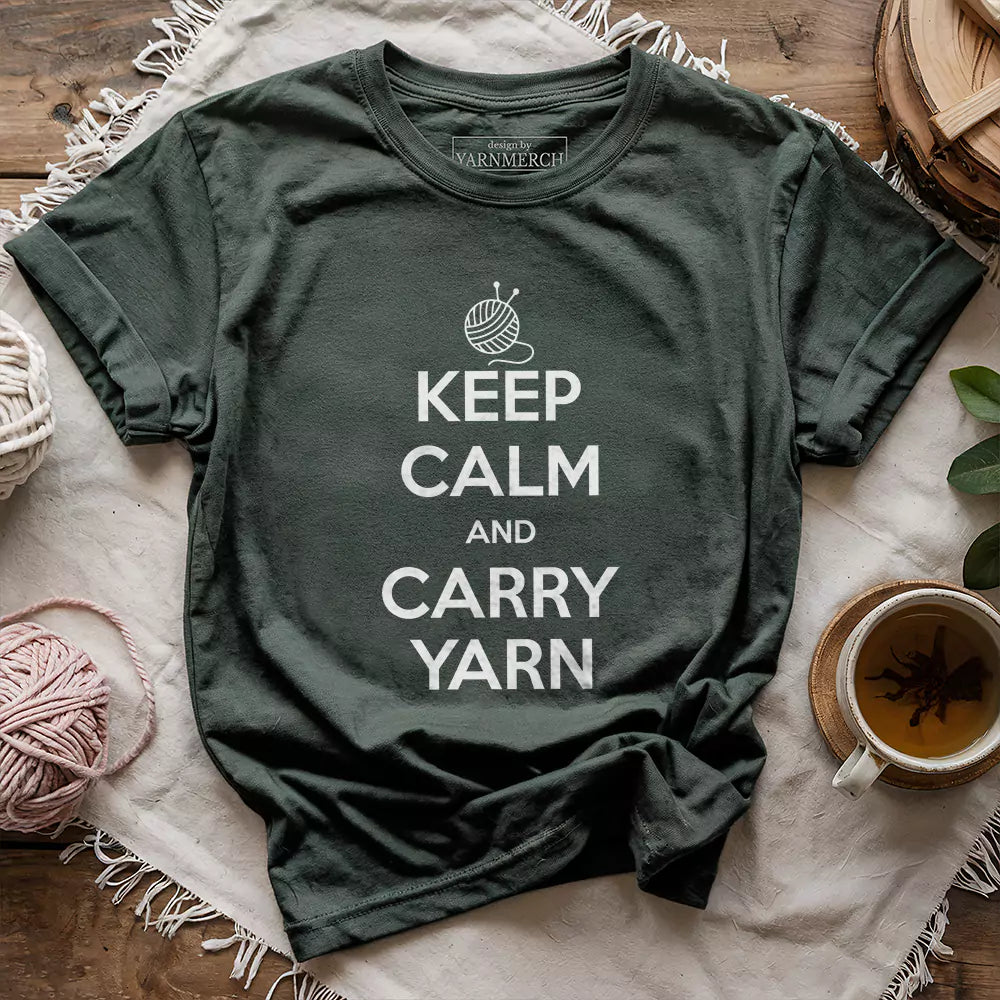 Keep Calm Carry Yarn T-shirt