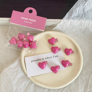 Korean Aesthetic Hearts Hair Clips