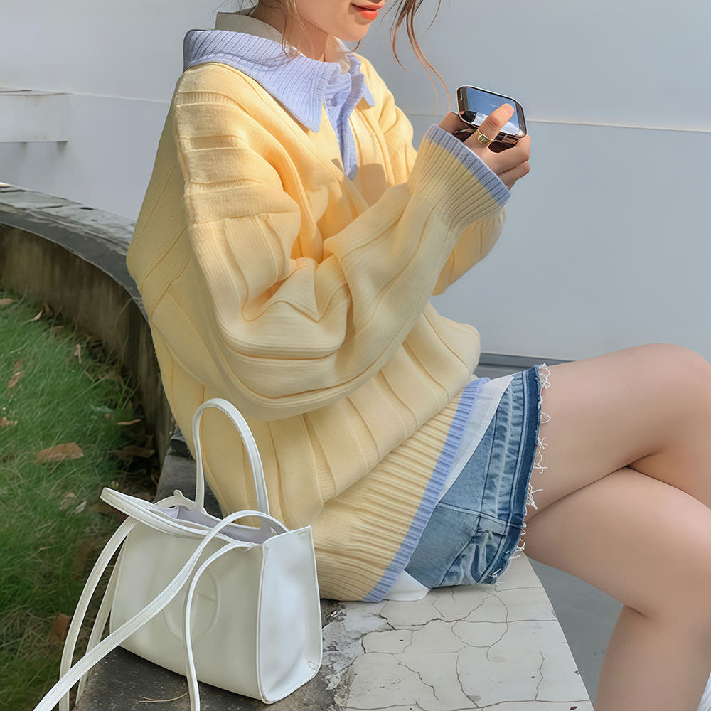 Lemon Crush Polo Sweater