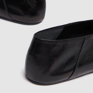 Minimalist Square-Toe Black Flats