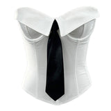 Office Siren Tie Corset Top